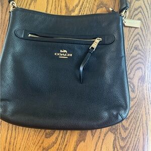 Coach Black Pebbled Leather Shoulder Bag